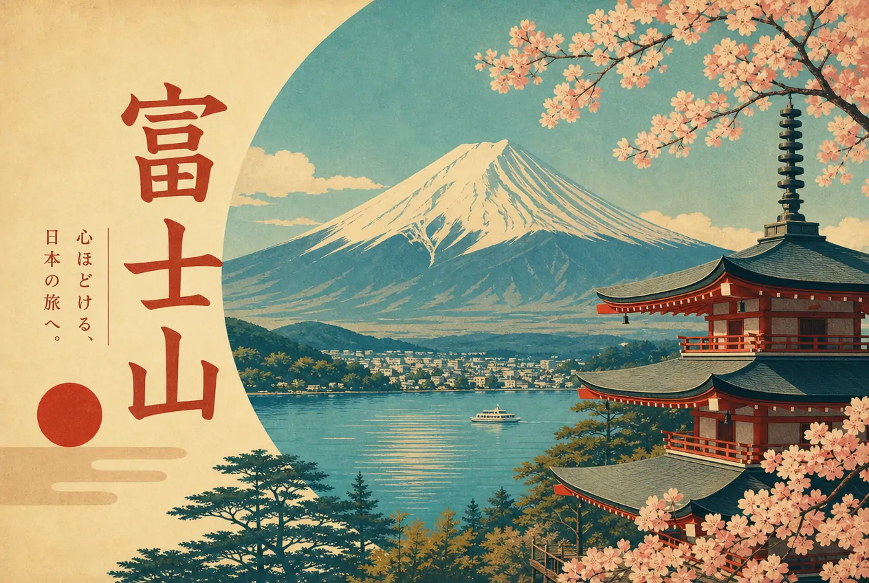 レトロ日本旅行ポスター / 生成サンプル