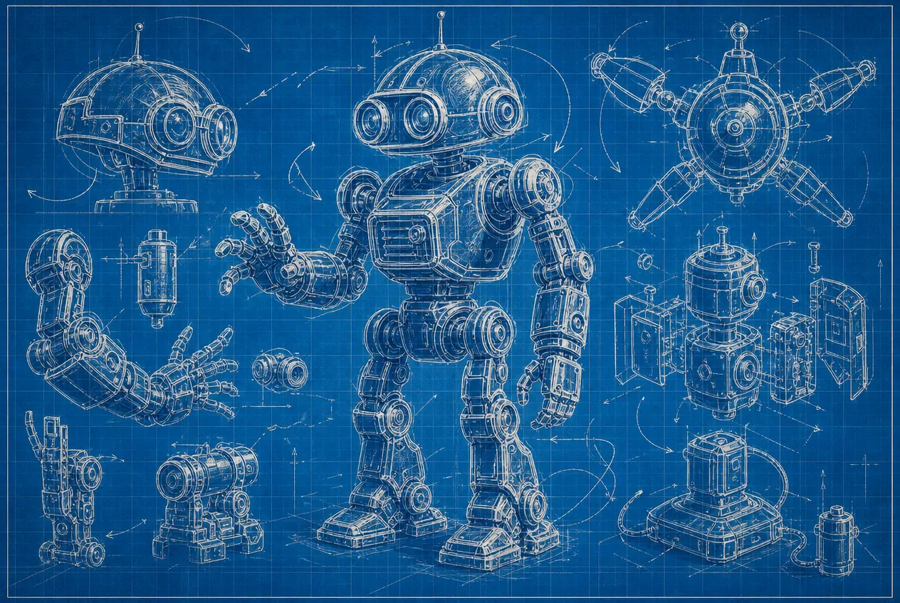 手描きブループリント・発明図 / 生成サンプル