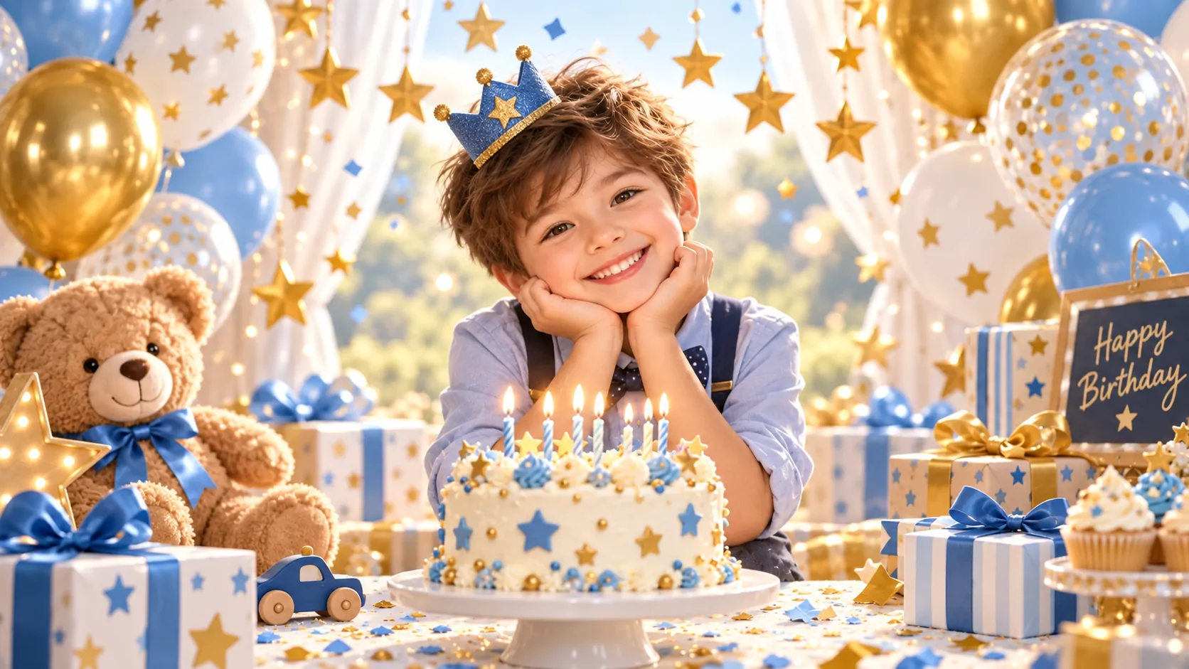子どもの写真から誕生日記念ポスターを作る / 生成サンプル