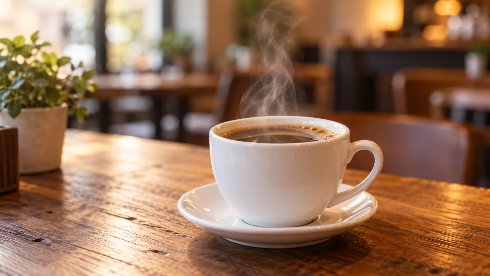 コーヒー・飲み物に細い湯気を追加する / 生成サンプル
